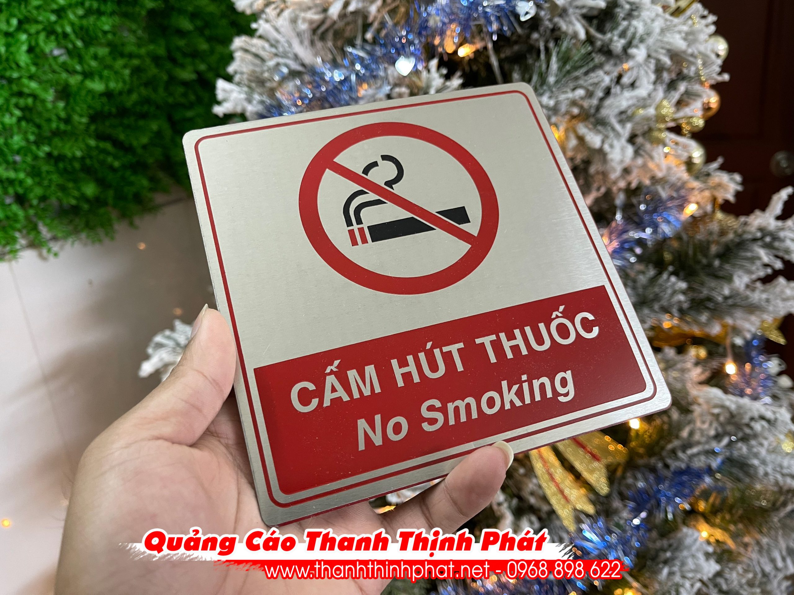 Bảng inox cấm hút thuốc